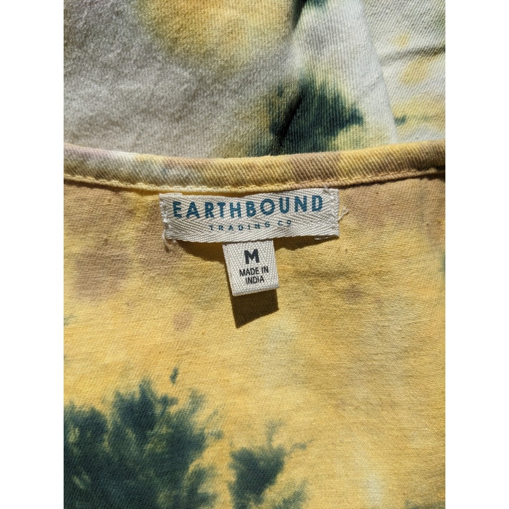 Earthbound Trading Co. Tie Dye Wide Leg Overall Jumpsuit M Festival Boho Hippie - Picture 9 of 16